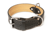 KOŽENÝ OBOJOK ZDOBENÝ ŠITÍM, HERRY - ČIERNA - OBOJKY PRE PSOV