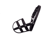 BAFPET KOŽENÝ NÁHUBEK, PLETENÝ - ČERNÁ - NÁHUBKY A OHLÁVKY