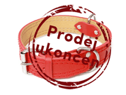 KOŽENÝ OBOJOK ZDOBENÝ ŠITÍM, HERRY - ČERVENÁ - OBOJKY PRE PSOV
