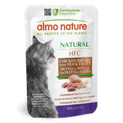 ALMO NATURE HFC NATURAL - KURACIE PRSIA A KAČACÍ FILET 55G VÝHODNÉ BALENIE 24KS - KONZERVY PRE MAČKY