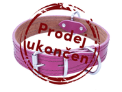 KOŽENÝ OBOJOK ZDOBENÝ ŠITÍM, HERRY - FUCHSIE - OBOJKY PRE PSOV