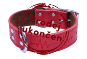 BAFPET KOŽENÝ OBOJOK EKG - ČERVENÁ - OBOJKY