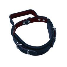 BAFPET Kožený obojok, obrana s uchom - Čierna