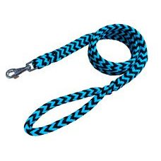 BAFPET Lanové pletené vodítko HUGO - Svetlo modrá