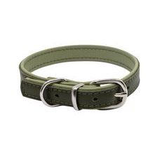 BAFPET Kožený obojok DENY, hladký - Zelená