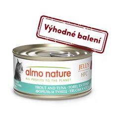Almo Nature HFC Jelly - Pstruh a tuniak 70g výhodné balenie 24ks