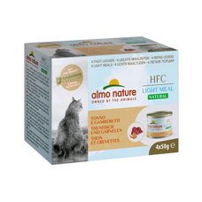 Almo Nature HFC Natural Light Meal Cat Megapack tuniak a krevety 4x50g exp. 04/2024 zľava 30%