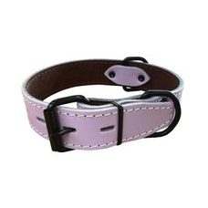 BAFPET Obojok HERRY, obšitý, čierne kovanie - Fialová