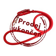 Okrúhle kožené vodítko EXCLUSIVE - Červená