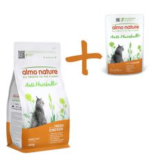 Almo Nature Anti Hairball - s čerstvým kuracím 400g + kuracia kapsička ZADARMO