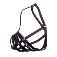 BAFPET Kožený náhubek, pletený - Černá