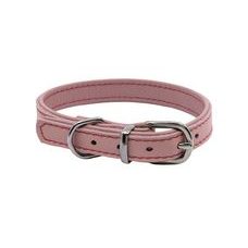 BAFPET Kožený obojok DENY, hladký - Ružová