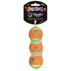 Spunky Pup Pískacia tenisová loptička 3ks 5cm