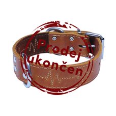 BAFPET Kožený obojok EKG - Prírodný