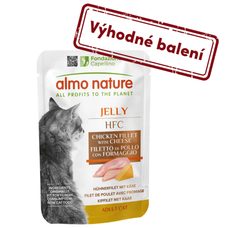 Almo Nature HFC Jelly - Kurací filet a syr v želé 55g výhodné balenie 24ks