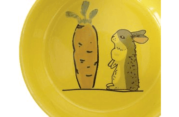 NOBBY CARROT PLUS  KERAMICKÁ MISKA PRE HLODAVCE ŽLTÁ 11 X 4,5 CM