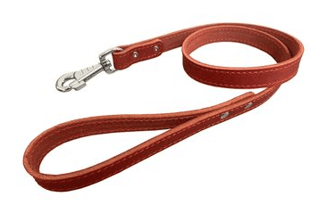 KOŽENÉ VODÍTKO Z MASTNEJ KOŽE, OBŠITÉ - ČERVENÁ