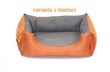 AMINELA PELECH S VANKÚŠOM S ​​ORANŽOVÁ/SIVÁ 60X50CM