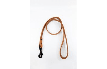 BAFPET KOŽENÉ VODÍTKO HERRY, ČIERNE KOVANIE - ORANŽOVÁ