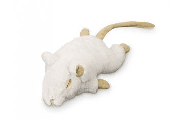 NOBBY  PLYŠOVÁ MYŠKA S ŠUSTIVÝMI TELOM A KOCÚRNIKEM OBYČAJNÝM - 19CM BIELA 1KS