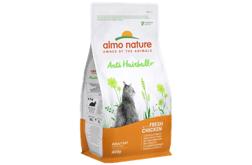 ALMO NATURE ANTI HAIRBALL - S ČERSTVÝM KURACÍM 400G + TRESČIA KAPSIČKA ZADARMO