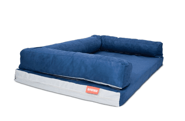 Aminela pelech s okrajom 80x60cm Half and Half modrá/svetlo sivá 