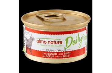 ALMO NATURE DAILY MENU - KÚSKY S HOVÄDZÍM 85G VÝHODNÉ BALENIE 24KS