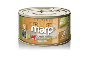 MARP HOLISTIC PLUS KONZERVA PRE MAČKY - KURACIE PATÉ S HOVÄDZÍMI KÚSKAMI 70G 2 + 1 KS ZADARMO