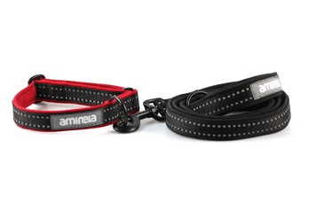 AMINELA JEDNODUCHÉ VODÍTKO PODŠITÉ SPORT & CITY 150CM/20MM, ČIERNA/ČIERNA