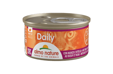 ALMO NATURE DAILY MENU - PENA S HOVÄDZÍM A TEĽACÍM 85G VÝHODNÉ BALENIE 24KS