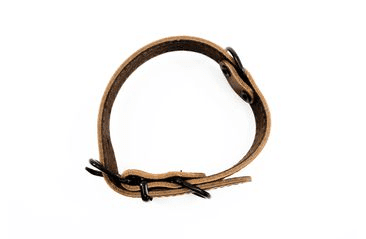 BAFPET KOŽENÝ OBOJEK HERRY MINI, ČERNÉ KOVÁNÍ - KOŇAK