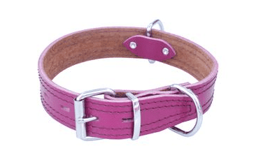 KOŽENÝ OBOJOK ZDOBENÝ ŠITÍM, HERRY - FUCHSIE