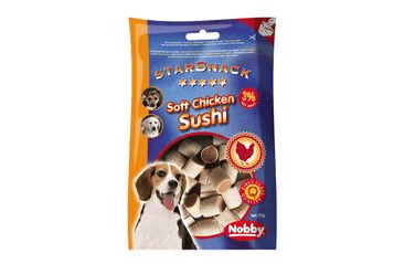 NOBBY STARSNACK SOFT CHICKEN SUSHI MAŠKRTY KURA + RYBA 70G