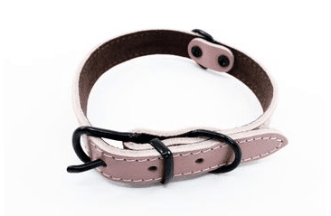 KOŽENÝ OBOJEK ARGUS, ČERNÉ KOVÁNÍ - RŮŽOVÁ