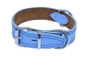 KOŽENÝ OBOJOK ZDOBENÝ ŠITÍM, HERRY - SVETLO MODRÁ