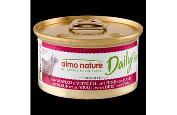 ALMO NATURE DAILY MENU - PENA S HOVÄDZÍM A TEĽACÍM 85G VÝHODNÉ BALENIE 24KS