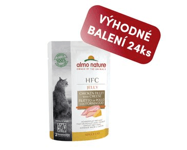 ALMO NATURE HFC JELLY - KURACÍ FILET A SYR V ŽELÉ 55G VÝHODNÉ BALENIE 24KS