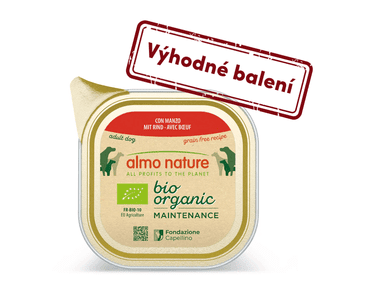 ALMO NATURE BIO ORGANIC - VANIČKA PRE PSOV S HOVÄDZÍM 100G VÝHODNÉ BALENIE 32KS