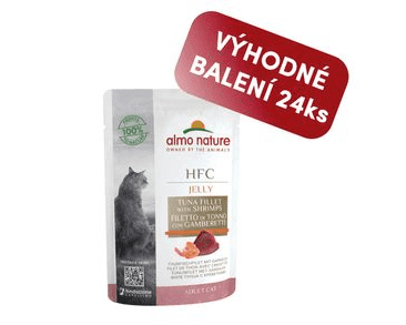 ALMO NATURE HFC JELLY - TUNIAK A KREVETY V ŽELÉ 55G VÝHODNÉ BALENIE 24KS