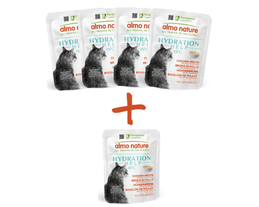 ALMO NATURE HFC HYDRATAČNÍ KAPSIČKA - KUŘECÍ VÝVAR S FILETY 50G 4+1 ZDARMA