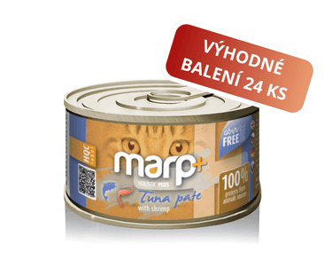 MARP HOLISTIC PLUS KONZERVA PRE MAČKY – TUNIAKOVÉ PATÉ S KREVETAMI 24X70G