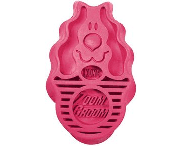 KONG ZOOM GROOM GUMOVÝ KARTÁČ 11CM - RŮŽOVÝ