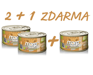 MARP HOLISTIC PLUS KONZERVA PRE MAČKY – KURACIE PATÉ S KREVETAMI  2 + 1 KS ZADARMO