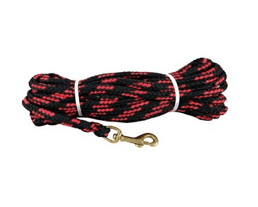 BAFPET STOPOVACIE VODÍTKO Z DUTÉHO LANA  - ČIERNO-ČERVENÁ