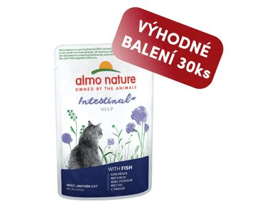 ALMO NATURE HOLISTIC INTESTINAL HELP - S RYBOU 70G VÝHODNÉ BALENIE 30KS