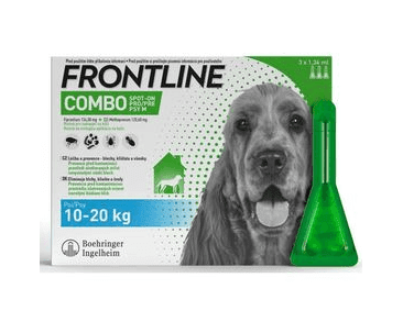 FRONTLINE COMBO SPOT-ON DOG M A.U.V. SOL 3 X 1,34 ML, 10-20KG