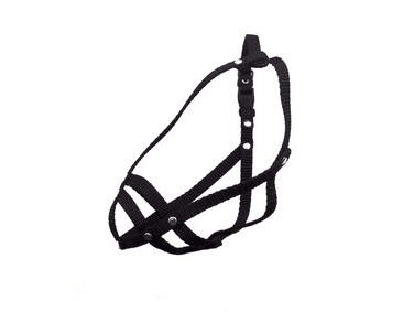 BAFPET POPRUHOVÝ NÁHUBOK, PLETENÝ - ČIERNA