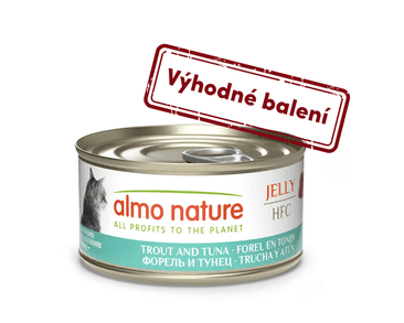 ALMO NATURE HFC JELLY - PSTRUH A TUNIAK 70G VÝHODNÉ BALENIE 24KS