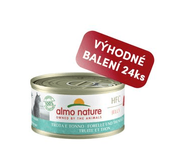 ALMO NATURE HFC JELLY - PSTRUH A TUNIAK 70G VÝHODNÉ BALENIE 24KS