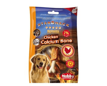 NOBBY STARSNACK CHICKEN CALCIUM BONE KALCIOVÁ KOSŤ S KURAŤOM 70G